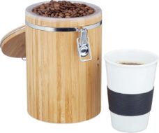 En Onderdrukker einde Relaxdays koffiebus bamboe - voorraadbus koffie - vershouddoos - bewaarbus  - luchtdicht | Bamboebaas.nl